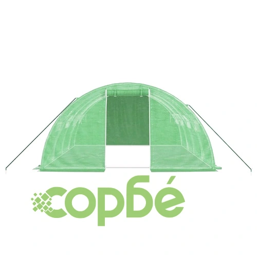 Оранжерия със стоманена рамка зелена 16 м² 4x4x2 м ➤ топ цена ➤ sorbe.bg