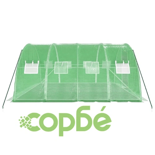 Оранжерия със стоманена рамка зелена 16 м² 4x4x2 м ➤ топ цена ➤ sorbe.bg