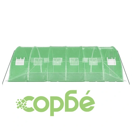 Оранжерия със стоманена рамка зелена 24 м² 6x4x2 м ➤ топ цена ➤ sorbe.bg