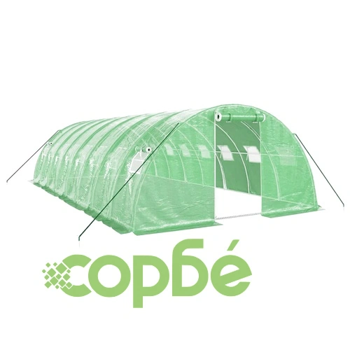 Оранжерия със стоманена рамка зелена 32 м² 8x4x2 м ➤ топ цена ➤ sorbe.bg