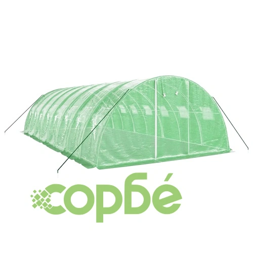 Оранжерия със стоманена рамка зелена 32 м² 8x4x2 м ➤ топ цена ➤ sorbe.bg