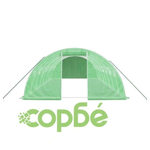 Оранжерия със стоманена рамка зелена 32 м² 8x4x2 м ➤ топ цена ➤ sorbe.bg