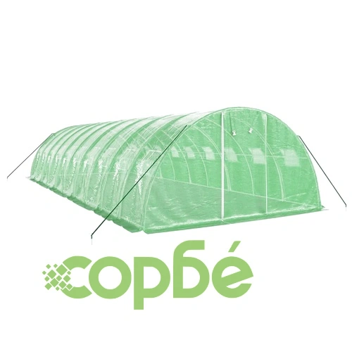 Оранжерия със стоманена рамка зелена 40 м² 10x4x2 м ➤ топ цена ➤ sorbe.bg