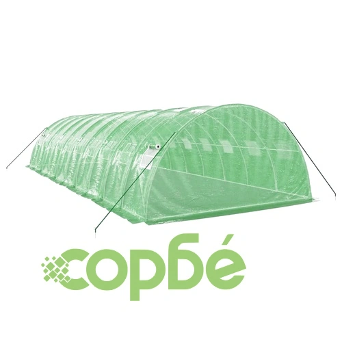 Оранжерия със стоманена рамка зелена 40 м² 10x4x2 м ➤ топ цена ➤ sorbe.bg