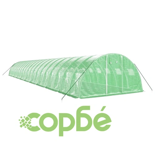 Оранжерия със стоманена рамка зелена 80 м² 20x4x2 м ➤ топ цена ➤ sorbe.bg