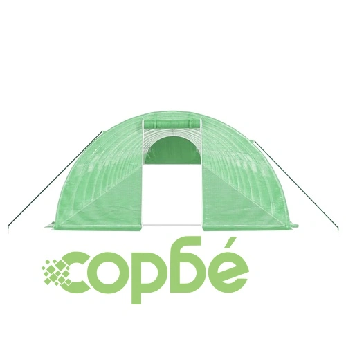 Оранжерия със стоманена рамка зелена 80 м² 20x4x2 м ➤ топ цена ➤ sorbe.bg