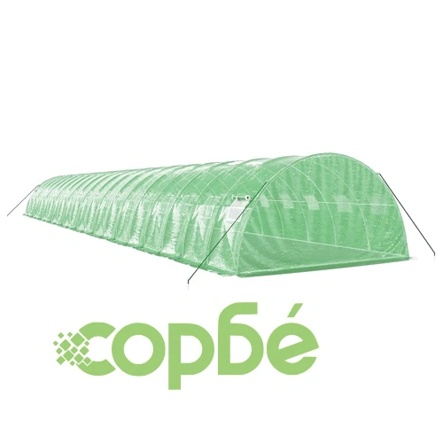 Оранжерия със стоманена рамка зелена 80 м² 20x4x2 м ➤ топ цена ➤ sorbe.bg