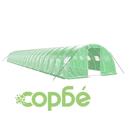 Оранжерия със стоманена рамка зелена 88 м² 22x4x2 м ➤ топ цена ➤ sorbe.bg