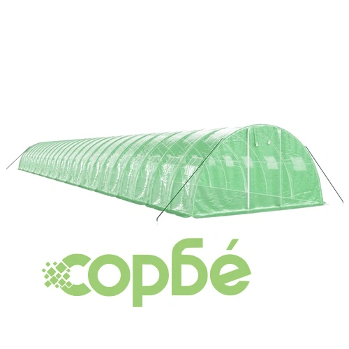 Оранжерия със стоманена рамка зелена 96 м² 24x4x2 м ➤ топ цена ➤ sorbe.bg
