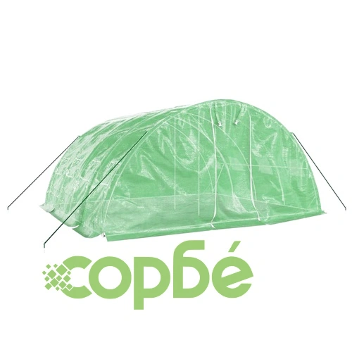 Оранжерия със стоманена рамка зелена 20 м² 5x4x2,3 м ➤ топ цена ➤ sorbe.bg
