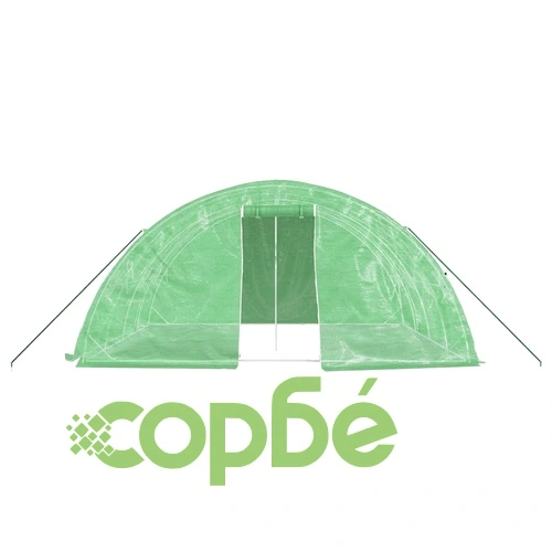 Оранжерия със стоманена рамка зелена 20 м² 5x4x2,3 м ➤ топ цена ➤ sorbe.bg