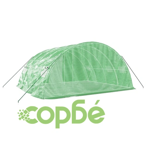 Оранжерия със стоманена рамка зелена 20 м² 5x4x2,3 м ➤ топ цена ➤ sorbe.bg