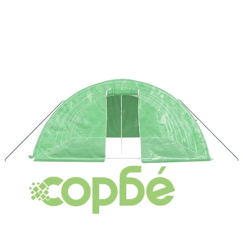 Оранжерия със стоманена рамка зелена 30 м² 6x5x2,3 м ➤ топ цена ➤ sorbe.bg