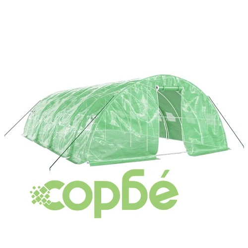 Оранжерия със стоманена рамка зелена 40 м² 8x5x2,3 м ➤ топ цена ➤ sorbe.bg