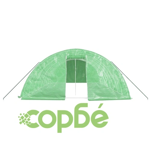 Оранжерия със стоманена рамка зелена 40 м² 8x5x2,3 м ➤ топ цена ➤ sorbe.bg