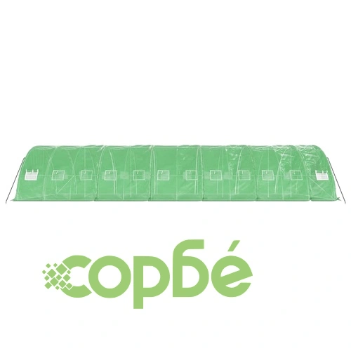 Оранжерия със стоманена рамка зелена 60 м² 12x5x2,3 м ➤ топ цена ➤ sorbe.bg