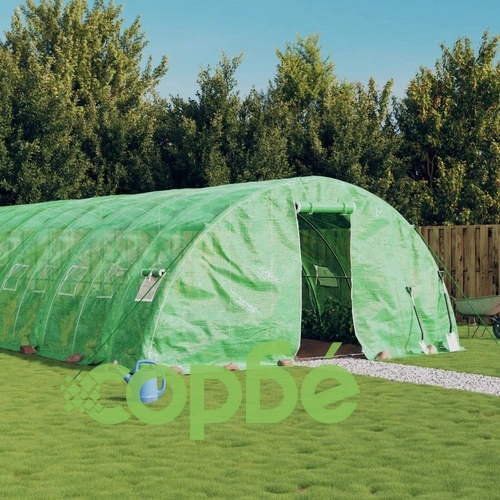 Оранжерия със стоманена рамка зелена 60 м² 12x5x2,3 м ➤ топ цена ➤ sorbe.bg
