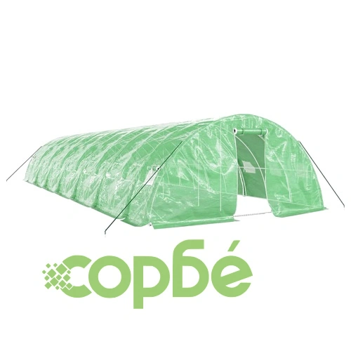 Оранжерия със стоманена рамка зелена 70 м² 14x5x2,3 м ➤ топ цена ➤ sorbe.bg