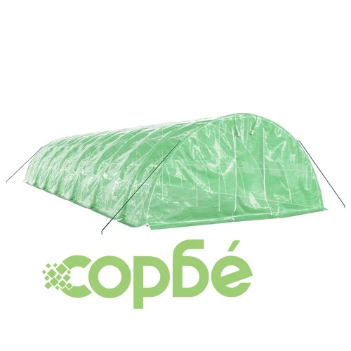 Оранжерия със стоманена рамка зелена 70 м² 14x5x2,3 м ➤ топ цена ➤ sorbe.bg