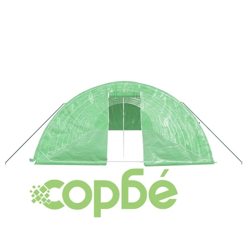 Оранжерия със стоманена рамка зелена 70 м² 14x5x2,3 м ➤ топ цена ➤ sorbe.bg