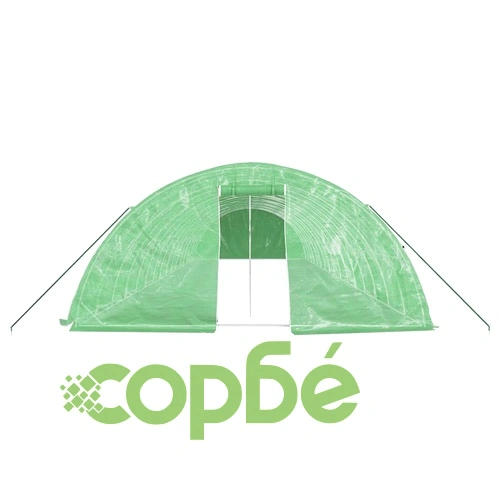 Оранжерия със стоманена рамка зелена 80 м² 16x5x2,3 м ➤ топ цена ➤ sorbe.bg