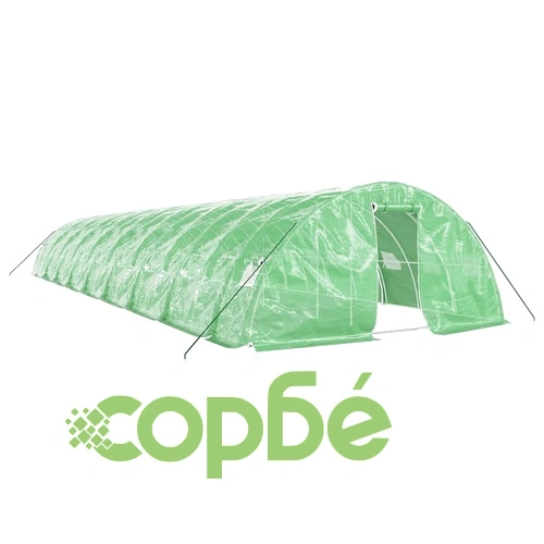 Оранжерия със стоманена рамка зелена 90 м² 18x5x2,3 м ➤ топ цена ➤ sorbe.bg