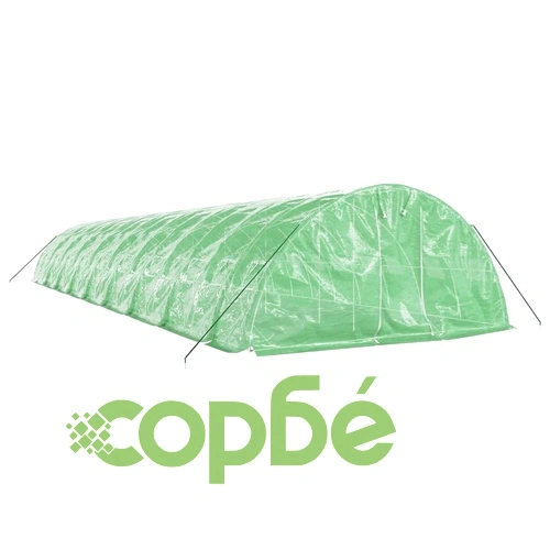 Оранжерия със стоманена рамка зелена 90 м² 18x5x2,3 м ➤ топ цена ➤ sorbe.bg