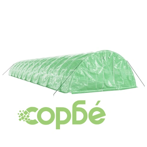 Оранжерия със стоманена рамка зелена 100 м² 20x5x2,3 м ➤ топ цена ➤ sorbe.bg