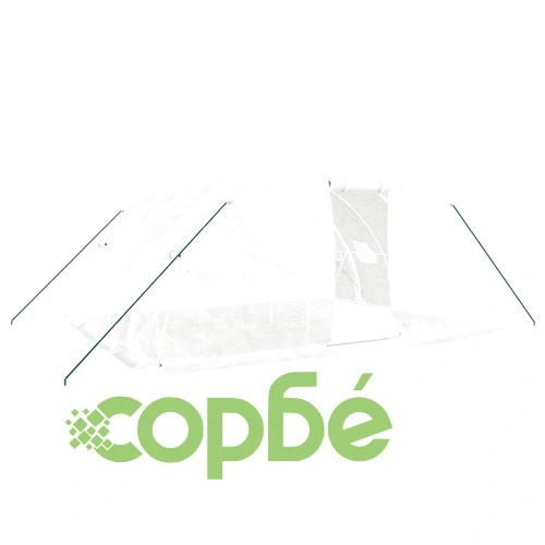 Оранжерия със стоманена рамка бяла 20 м² 5x4x2,3 м ➤ топ цена ➤ sorbe.bg