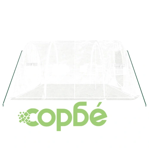 Оранжерия със стоманена рамка бяла 20 м² 5x4x2,3 м ➤ топ цена ➤ sorbe.bg