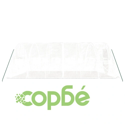 Оранжерия със стоманена рамка бяла 30 м² 6x5x2,3 м ➤ топ цена ➤ sorbe.bg