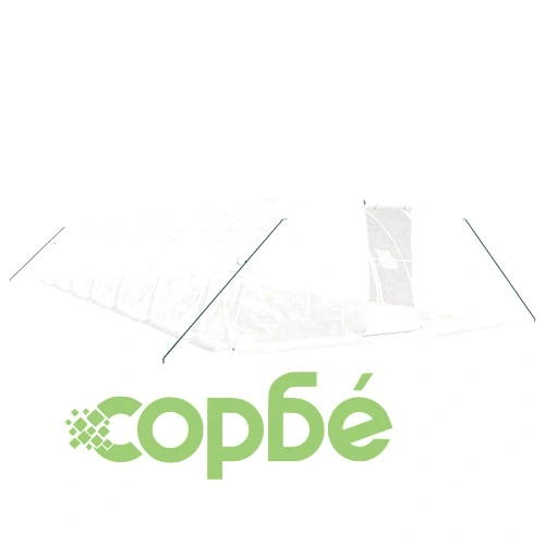Оранжерия със стоманена рамка бяла 70 м² 14x5x2,3 м ➤ топ цена ➤ sorbe.bg