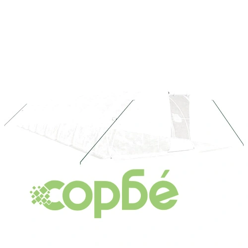 Оранжерия със стоманена рамка бяла 80 м² 16x5x2,3 м ➤ топ цена ➤ sorbe.bg