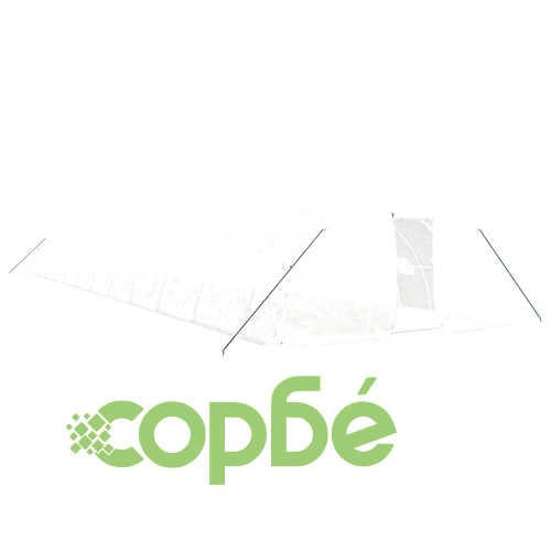 Оранжерия със стоманена рамка бяла 120 м² 24x5x2,3 м ➤ топ цена ➤ sorbe.bg