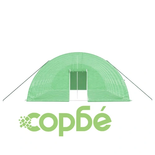 Оранжерия със стоманена рамка зелена 48 м² 8x6x2,85 м ➤ топ цена ➤ sorbe.bg