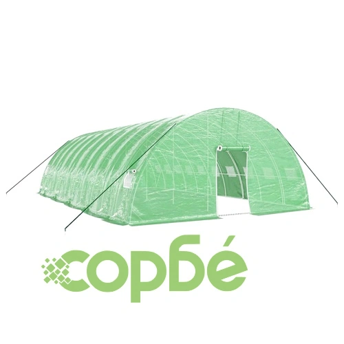 Оранжерия със стоманена рамка зелена 60 м² 10x6x2,85 м ➤ топ цена ➤ sorbe.bg