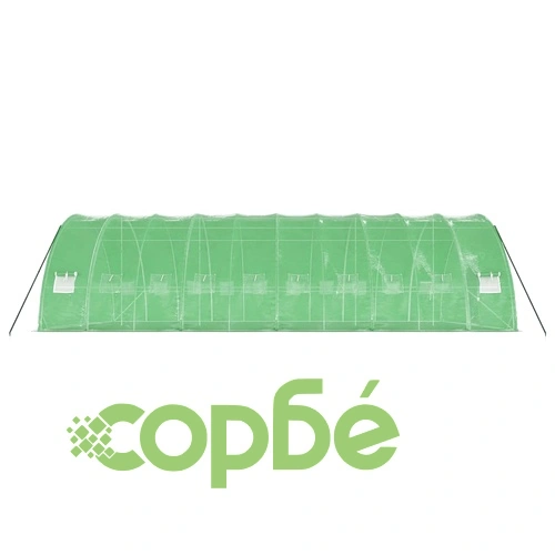 Оранжерия със стоманена рамка зелена 60 м² 10x6x2,85 м ➤ топ цена ➤ sorbe.bg
