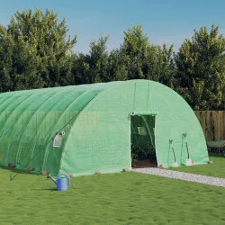 Оранжерия със стоманена рамка зелена 108 м² 18x6x2,85 м
