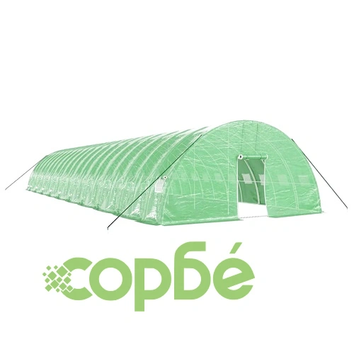 Оранжерия със стоманена рамка зелена 120 м² 20x6x2,85 м ➤ топ цена ➤ sorbe.bg