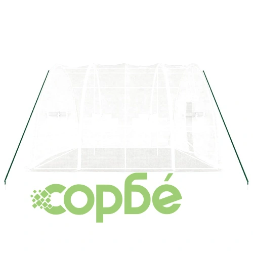 Оранжерия със стоманена рамка бяла 24 м² 6x4x2,85 м ➤ топ цена ➤ sorbe.bg