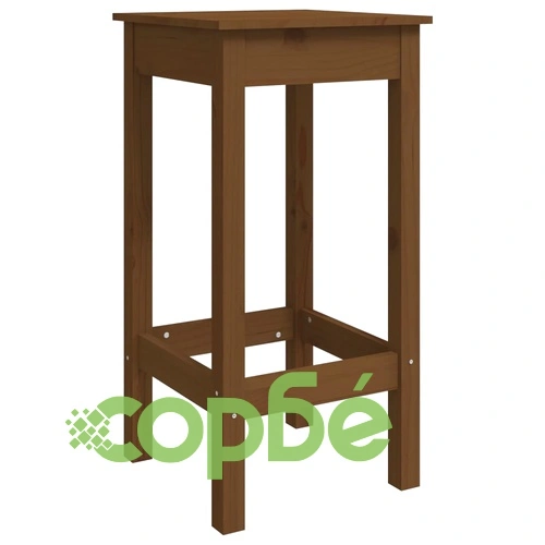 Бар комплект от 3 части, меденокафяв, масивна борова дървесина ➤ топ цена ➤ sorbe.bg