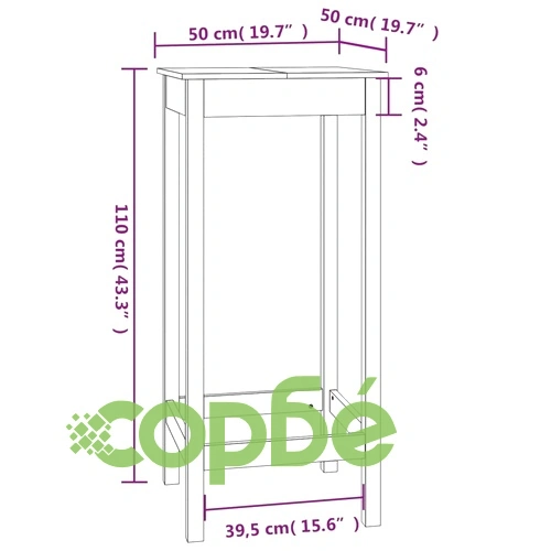 Бар комплект от 3 части, сив, масивна борова дървесина ➤ топ цена ➤ sorbe.bg