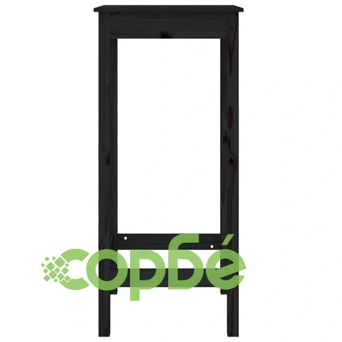 Бар комплект от 5 части, черен, масивна борова дървесина ➤ топ цена ➤ sorbe.bg