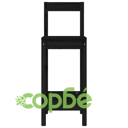 Бар комплект от 5 части, черен, масивна борова дървесина ➤ топ цена ➤ sorbe.bg