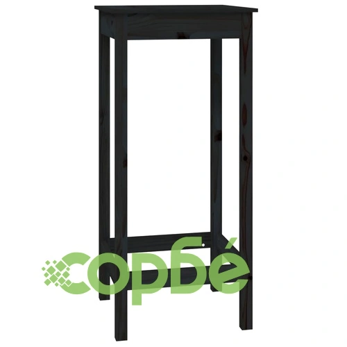 Бар комплект от 5 части, черен, масивна борова дървесина ➤ топ цена ➤ sorbe.bg