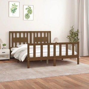 Легло с табла меденокафяво бор масив 150x200 см King Size