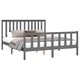 Рамка за легло с табла сива 150x200 cм бор масив King Size