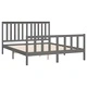 Рамка за легло с табла сива 150x200 cм бор масив King Size