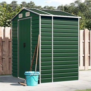 Градинска барака зелена 191x130x198 см поцинкована стомана