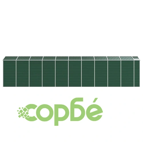 Градинска барака зелена 191x895x198 см поцинкована стомана ➤ топ цена ➤ sorbe.bg